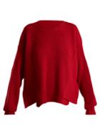 Stella Mccartney Asymmetric-hem Ribbed-knit Wool Sweater