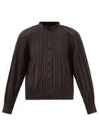 Pleats Please Issey Miyake - Zip-up Technical-pleated Jersey Jacket - Womens - Black