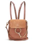 Chloé Faye Small Suede-panel Leather Backpack