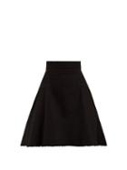 Matchesfashion.com Alexander Mcqueen - Washed Japanese Denim A Line Mini Skirt - Womens - Black