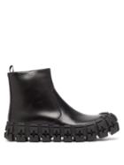 Matchesfashion.com Prada - Sculptured Sole Leather Boots - Mens - Black