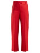 Matchesfashion.com The Row - Lada Tailored Wool Crepe Trousers - Womens - Red