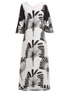 Matchesfashion.com Rianna + Nina - Lilli Printed Silk Crepe Dress - Womens - White Black