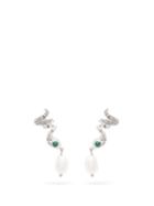 Matchesfashion.com Chlo - Snake Faux-pearl Drop Cuff Earrings - Womens - Silver