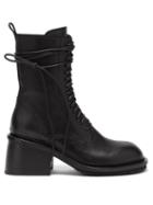 Ladies Shoes Ann Demeulemeester - Block-heel Leather Boots - Womens - Black