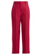 Matchesfashion.com Racil - Charlie High Rise Wool Trousers - Womens - Pink