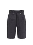 Matchesfashion.com Junya Watanabe - Tropical Check Mid Rise Wool Shorts - Mens - Grey Multi