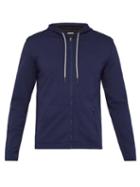 Matchesfashion.com Falke Ess - Zip Through Cotton Stretch Hooded Sweatshirt - Mens - Navy