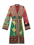 Matchesfashion.com Etro - Floral Tie Waist Jacquard Sweater - Womens - Green Multi