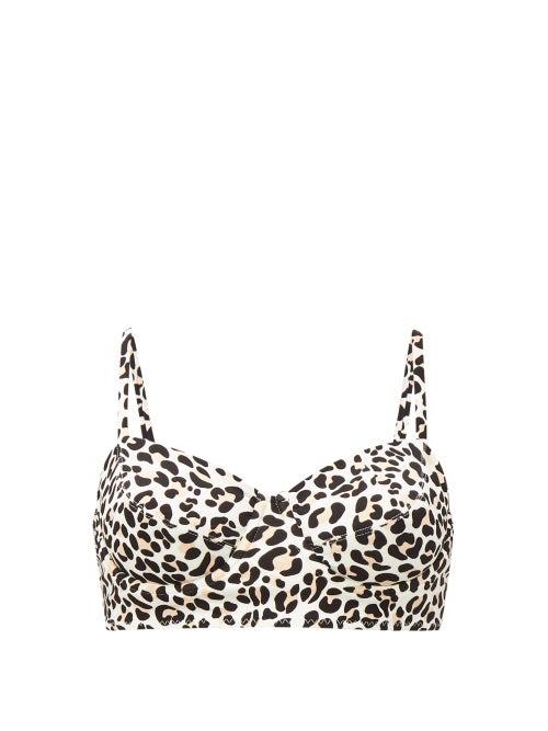 Matchesfashion.com Norma Kamali - Underwired Balconette Bikini Top - Womens - Leopard
