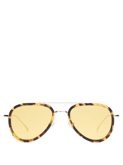 Matchesfashion.com Illesteva - Wooster Ace Tortoiseshell Aviator Sunglasses - Mens - Tortoiseshell