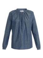 Mih Jeans Gathered Chambray Blouse