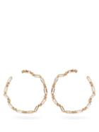 Matchesfashion.com Suzanne Kalan - Diamond, Topaz & 14kt Gold Hoop Earrings - Womens - Yellow Gold