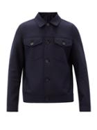 Matchesfashion.com Harris Wharf London - Patch-pocket Felted Merino-wool Jacket - Mens - Navy