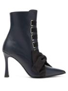 Matchesfashion.com Tabitha Simmons - Farren Lace Up Leather Boots - Womens - Black Navy