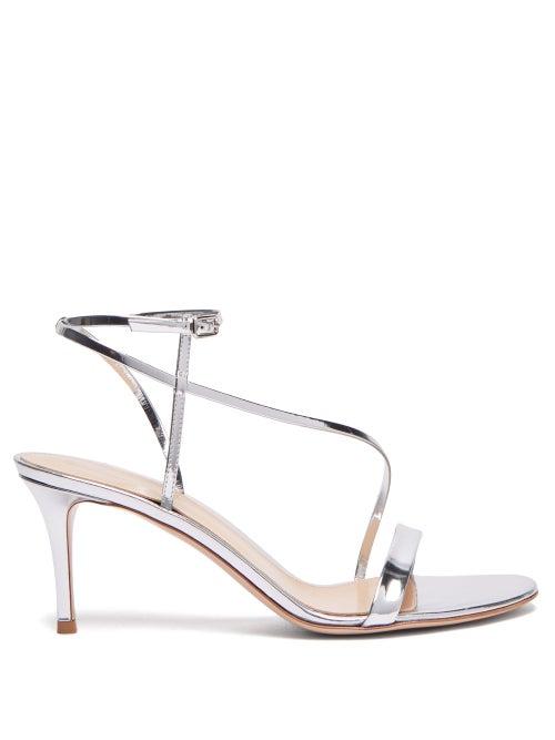 Matchesfashion.com Gianvito Rossi - Carlyle 70 Patent Leather Sandals - Womens - Silver