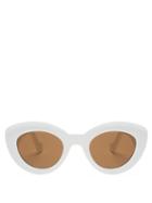 Ladies Accessories Loewe - Anagram-logo Cat-eye Acetate Sunglasses - Womens - White