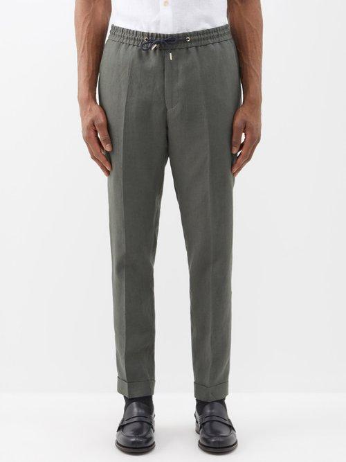 Paul Smith - Elasticated-waist Linen Trousers - Mens - Khaki