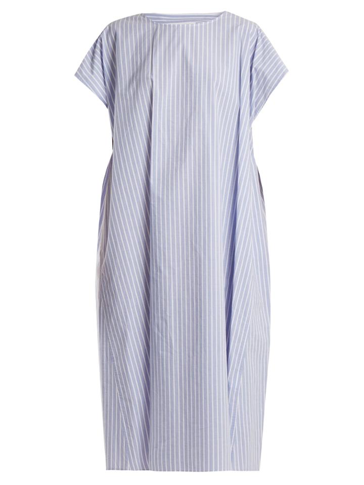 Mm6 Maison Margiela Striped Oversized Cotton-poplin Dress