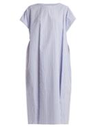 Mm6 Maison Margiela Striped Oversized Cotton-poplin Dress