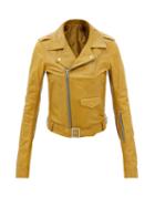 Rick Owens - Lukes Stooges Leather Biker Jacket - Womens - Yellow