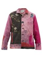 Matchesfashion.com By Walid - Jono Embroidered-chinese Silk Jacket - Mens - Brown Multi