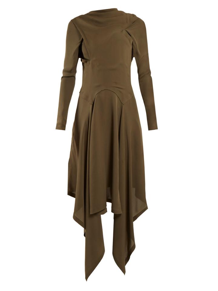 Jw Anderson Asymmetric Bonded-silk Dress