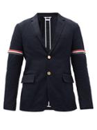 Matchesfashion.com Thom Browne - Single-breasted Cotton-twill Blazer - Mens - Navy