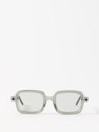 Kuboraum - P2 Square Acetate Glasses - Mens - Grey Green