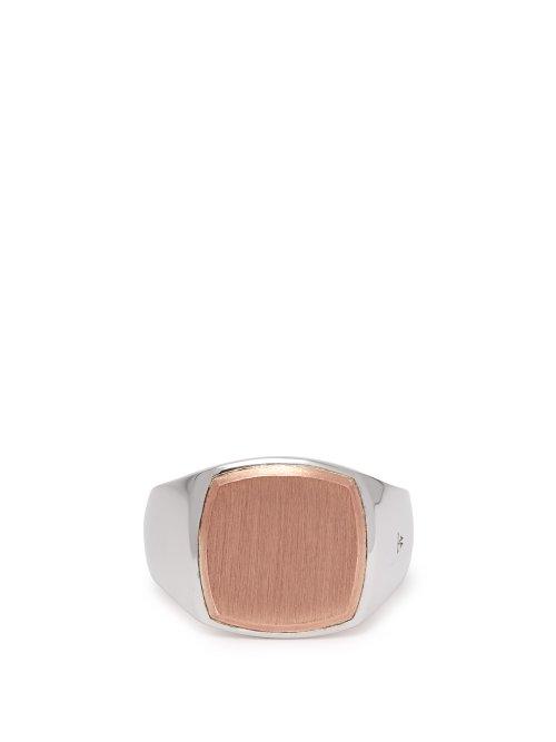 Matchesfashion.com Tom Wood - Rose Gold And Sterling Silver Signet Ring - Mens - Silver