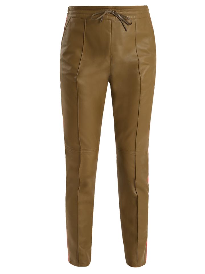 Joseph Base Side-stripe Leather Trousers
