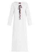 Albus Lumen Hooded Lace-up Linen Kaftan