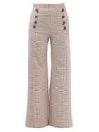 See By Chlo - Check High-rise Twill Trousers - Womens - Brown Multi