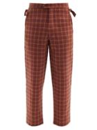 Matchesfashion.com Bode - Hillsdale Sunset Plaid Wool Trousers - Mens - Orange
