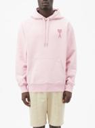 Ami - Ami De Caur Organic-cotton Hooded Sweatshirt - Mens - Light Pink