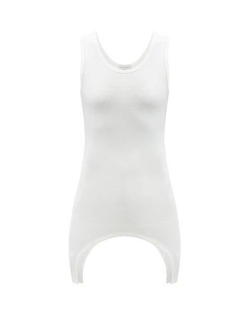 Vaara - Eva Curved-hem Tank Top - Womens - White