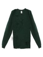 Matchesfashion.com Vetements - Distressed V Neck Sweater - Womens - Green