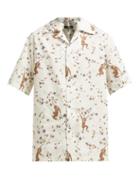 Matchesfashion.com Edward Crutchley - Monkey Print Short Sleeved Cotton Shirt - Womens - Cream