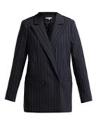Matchesfashion.com Ganni - Hewitt Double Breasted Pinstripe Blazer - Womens - Navy