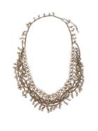 Matchesfashion.com Saint Laurent - Bead Embellished Chain Necklace - Womens - Silver