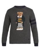 Matchesfashion.com Polo Ralph Lauren - Polo Bear Intarsia Wool Sweater - Mens - Grey Multi