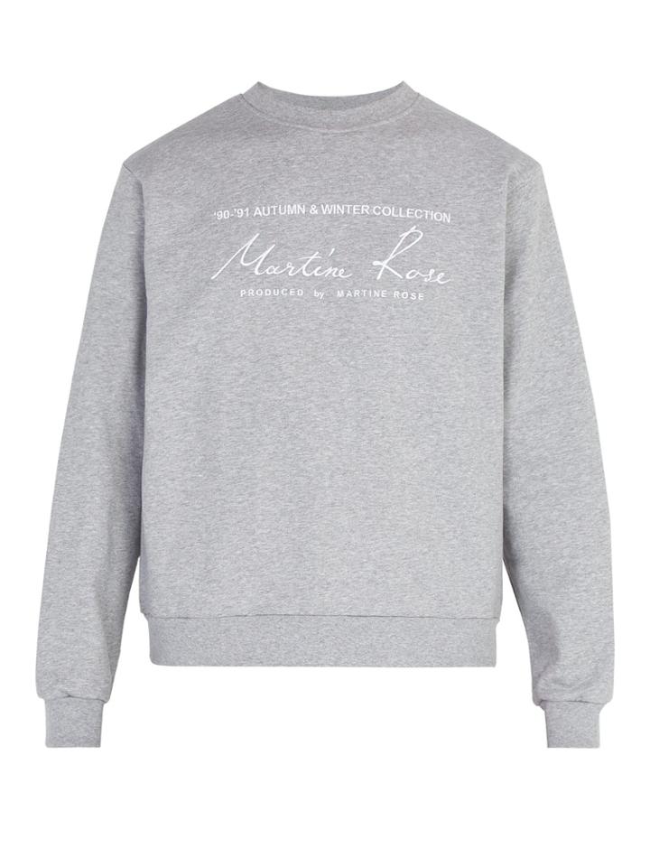 Martine Rose Embroidered Cotton Crew-neck Sweatshirt