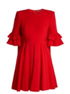 Matchesfashion.com Alexander Mcqueen - Cape Back Crepe Mini Dress - Womens - Red