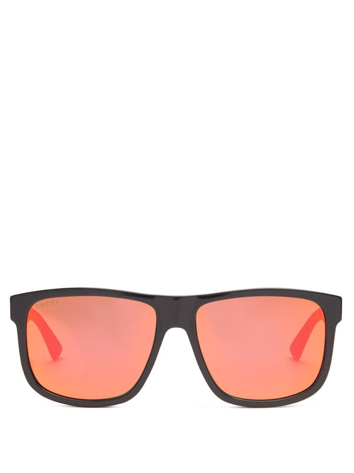 Gucci Square-frame Mirrored Sunglasses