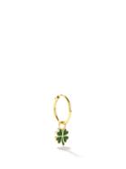 Ladies Jewellery Wilhelmina Garcia - Clover 18kt Gold-vermeil Single Hoop Earring - Womens - Green Gold