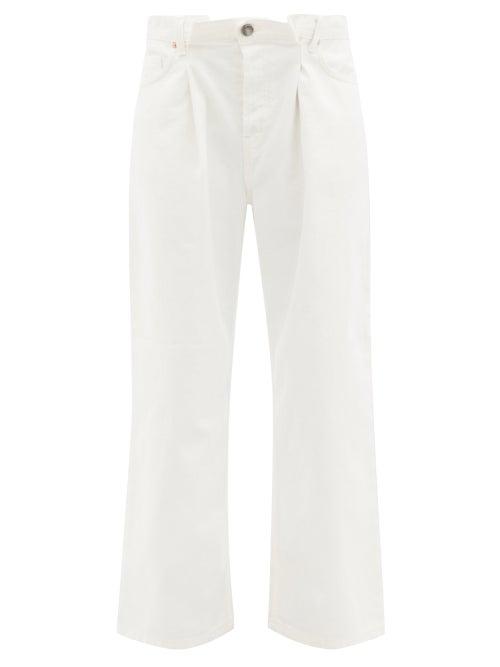 Ladies Rtw Raey - Fold Organic-cotton Dad Baggy Boyfriend Jeans - Womens - White