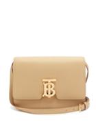 Matchesfashion.com Burberry - Tb Monogram Small Grained Leather Cross Body Bag - Womens - Beige