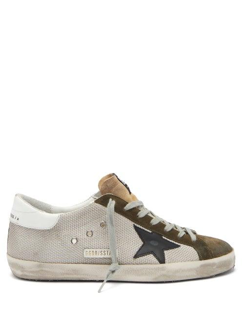 Matchesfashion.com Golden Goose - Superstar Suede-trimmed Canvas Trainers - Mens - Grey