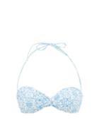Matchesfashion.com Melissa Odabash - Martinique Tile-print Twist Bandeau Bikini Top - Womens - Blue Print