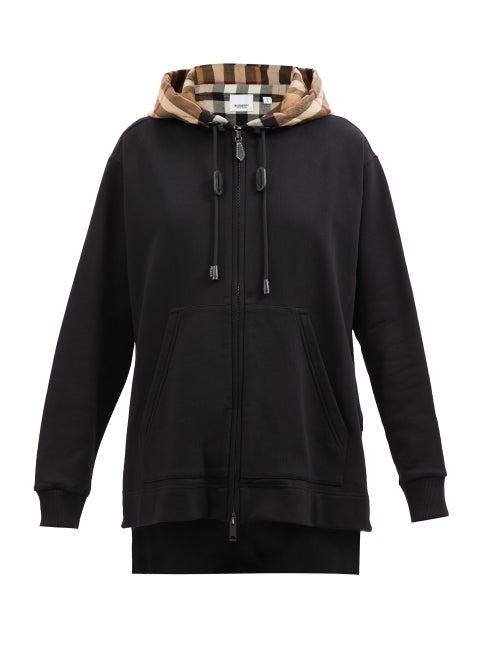 Burberry - Aurora Vintage-check Cotton Hooded Sweatshirt - Womens - Black